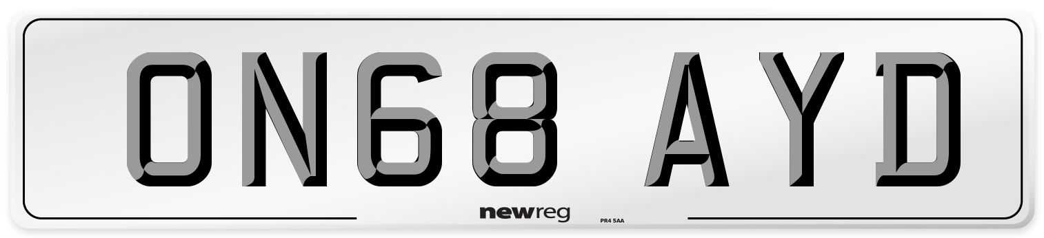 ON68 AYD Number Plate from New Reg